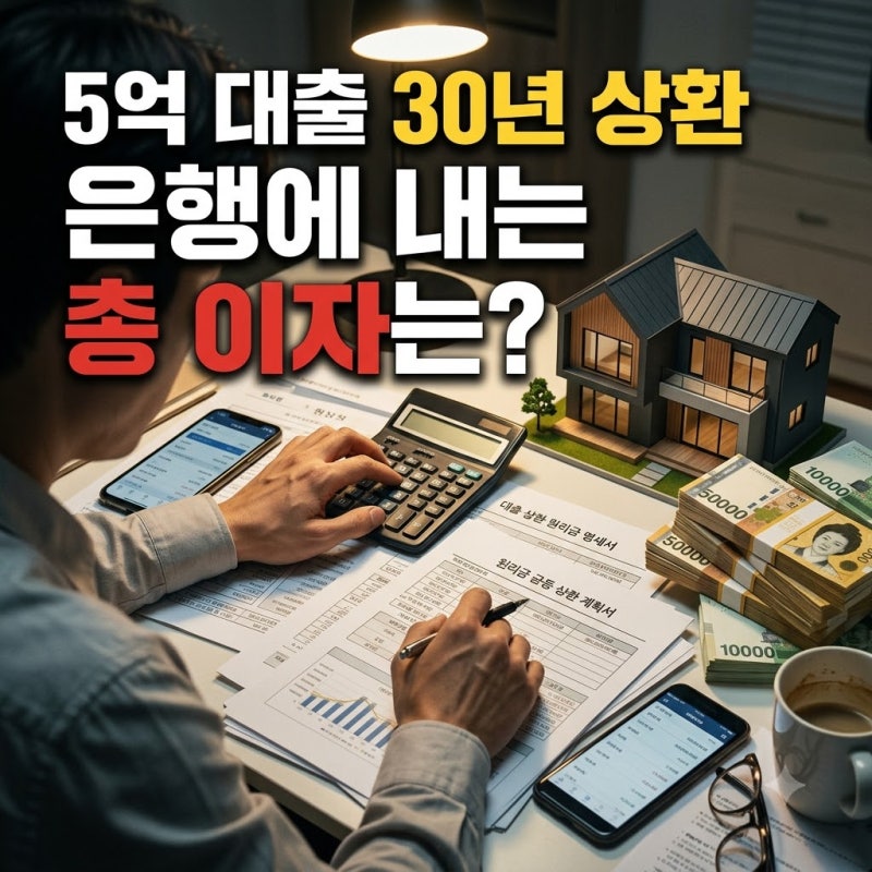 5억 주담대 30년 이자 계산 — 금리 5%면 이자만 4억6천만원인 이유