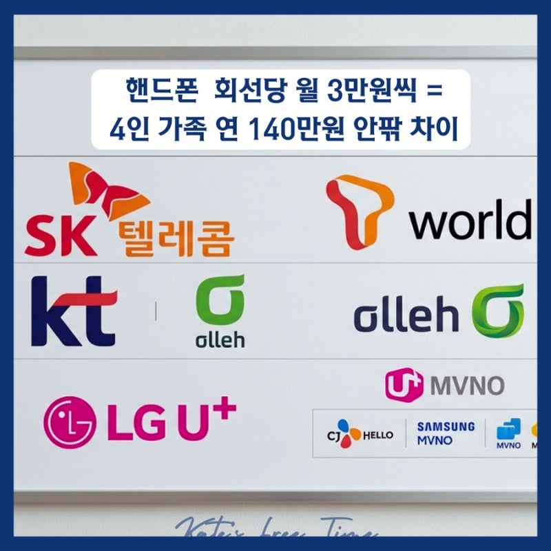 4인 가족 통신비 연 140만원 차이 | 딱 하나만 확인하면 된다는데