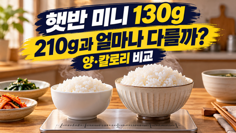 햇반 미니 130g, 일반 햇반보다 얼마나 적을까? 양과 칼로리 비교