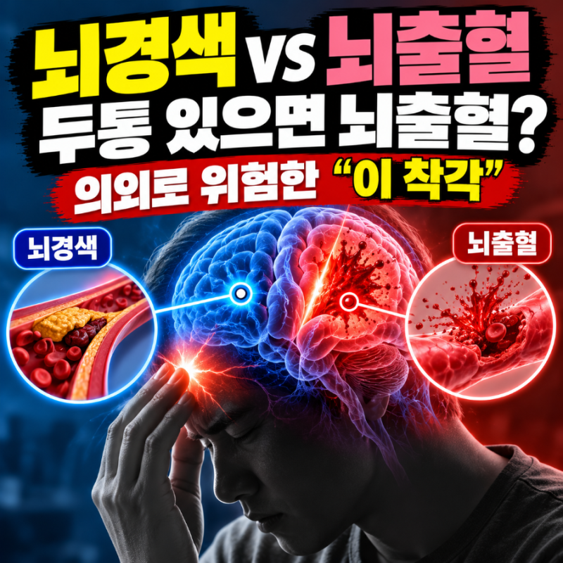 뇌경색 뇌출혈 전조 증상 차이, 두통 있으면 뇌출혈? 의외로 위험한 "이 착각"