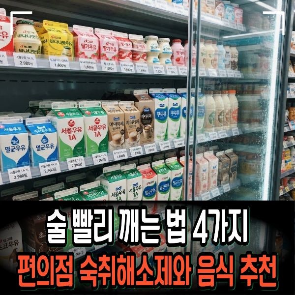술 빨리 깨는 법 4가지와 편의점 숙취해소제와 음식 추천