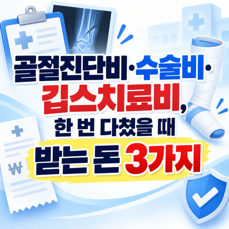 골절진단비·수술비·깁스치료비, 한 번 다쳤을 때 받는 돈 3가지