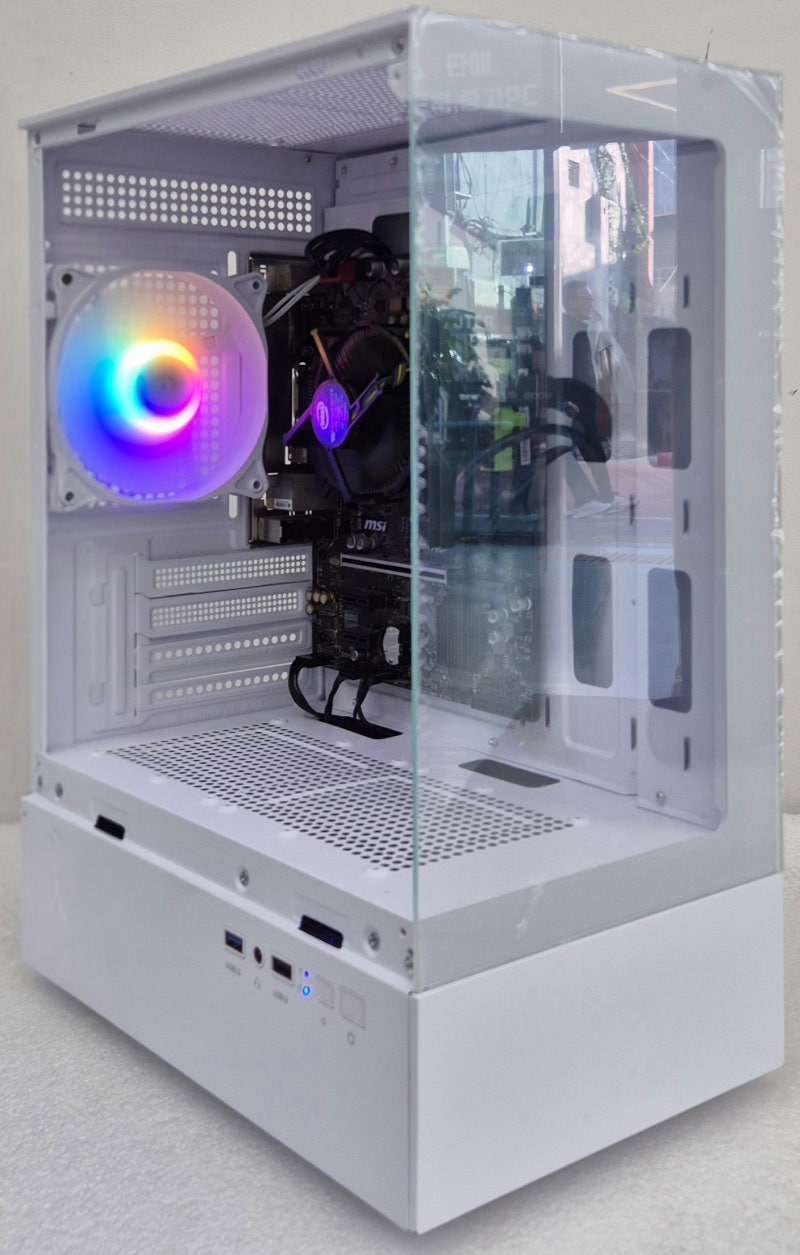 대구 북구 침산동 중고 사무용 조립컴퓨터 출고기 | i5-8400 16GB 신품 화이트 어항케이스 구성