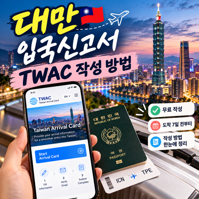 대만 입국신고서 TWAC 작성방법 2026 최신판, 무료 신청부터 입국심사까지 총정리