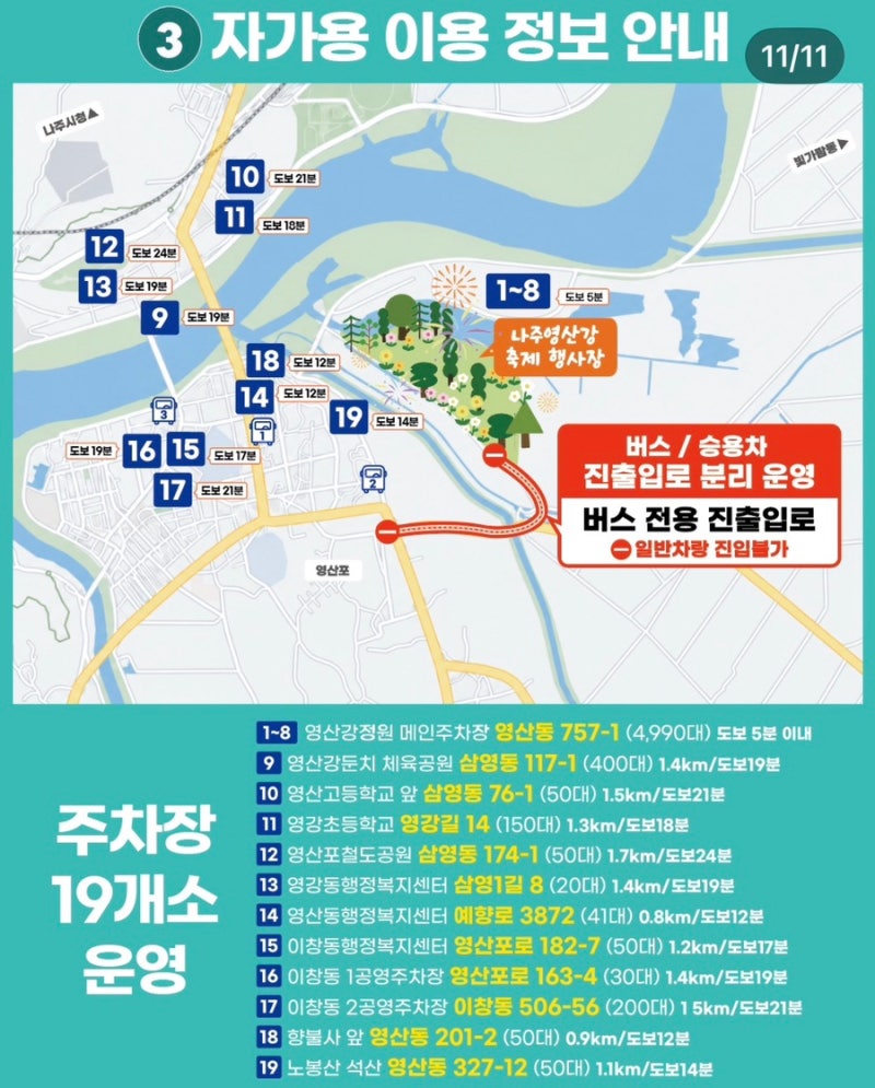 나주 영산강 축제 초대가수 주차 등 총정리｜초대가수 라인업·불꽃놀이·주차장 꿀팁