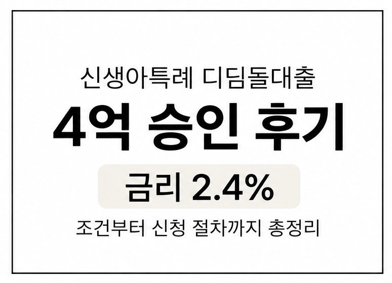 신생아특례 디딤돌대출 4억 최종승인 후기｜금리 2.4%, 조건부터 신청 절차까지 총정리