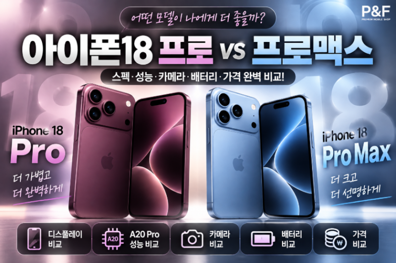 아이폰18프로 아이폰18프로맥스 성능 비교 스펙 차이점 싸게사는법