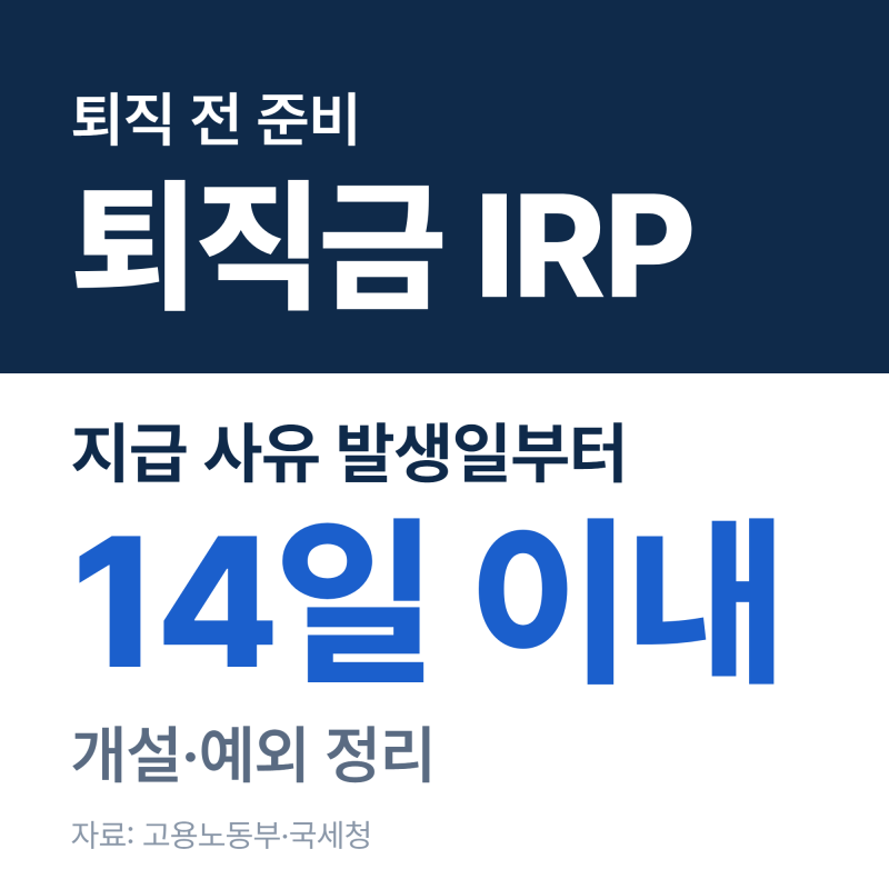 퇴직금 IRP 계좌 개설 방법, 가입 대상과 퇴직 전 준비할 것
