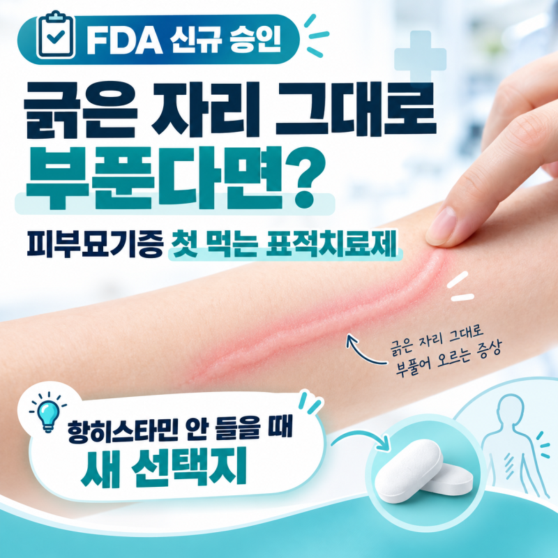 피부 긁은 자리 그대로 부풀어 오른다면? 피부묘기증에 첫 먹는 표적치료제 나왔다