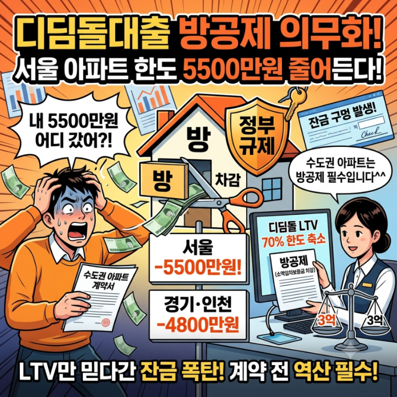 디딤돌대출 방공제 의무화!? 서울 아파트 한도 5500만원 줄어든다