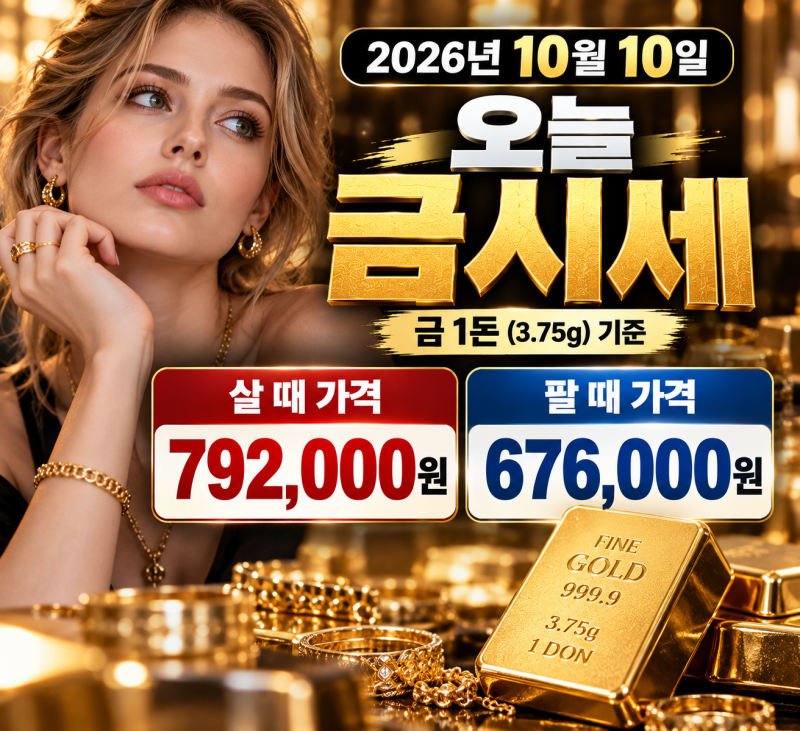 10월 10일 오늘 금시세 순금 1돈 24K 18K 14K 백금 은 가격 총정리