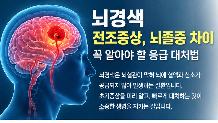 뇌경색 전조증상 뇌졸중 차이,꼭 알아야 할 응급 대처법