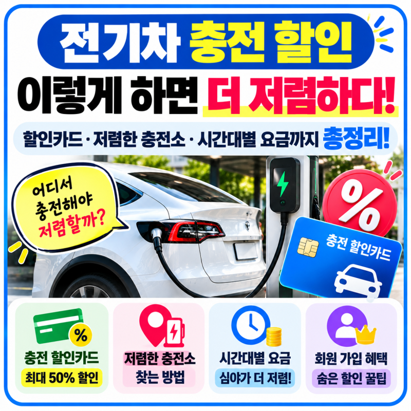전기차 충전요금 할인받는 방법 5가지! 어디서 충전해야 저렴할까요?