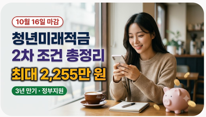 2026 청년미래적금 2차 신청 자격 조건 및 일정 총정리 (10월 16일 마감)