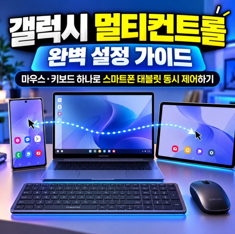 갤럭시 PC 멀티컨트롤 완벽 설정 가이드: 마우스·키보드 하나로 스마트폰 태블릿 동시 제어....