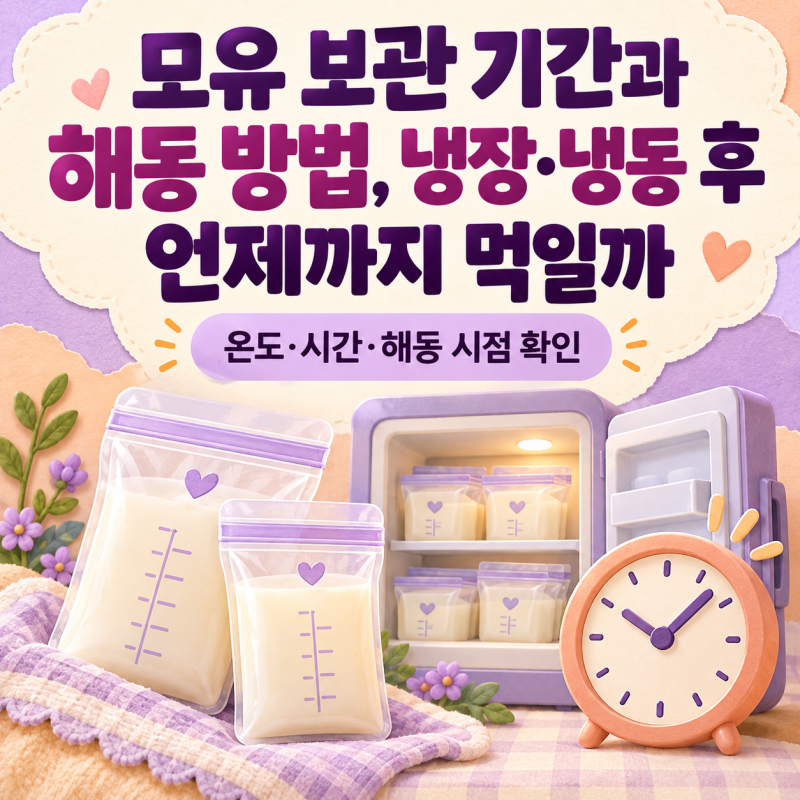 모유 보관 기간과 해동 방법, 냉장·냉동 후 언제까지 먹일까
