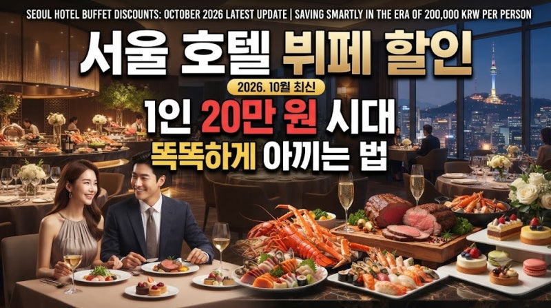 [할인] 서울 호텔 뷔페 할인 총정리 (2026년 10월 최신) | 1인 20만 원 시대, 똑똑하게 아끼는 법
