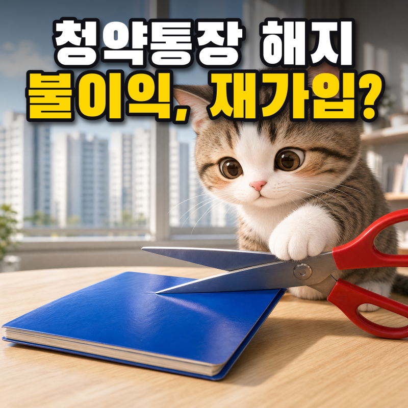 주택청약통장 해지 불이익｜해지 후 재가입·이자, 가입기간은 인정될까?