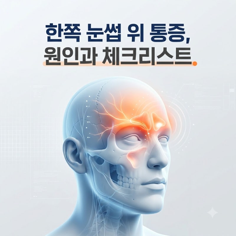 오른쪽,왼쪽 눈썹 위 통증 차이 및 집에서 확인할 변화와 진료기준