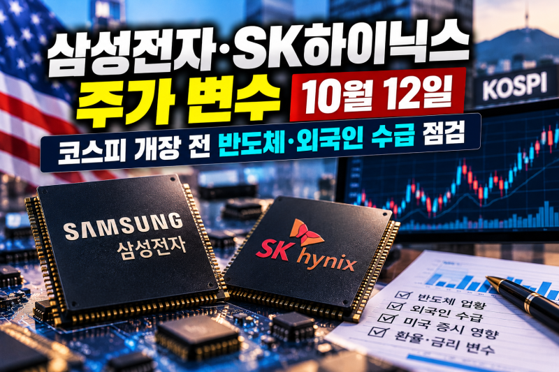 삼성전자·SK하이닉스 주가 변수, 10월 12일 코스피 개장 전 반도체·외국인 수급 점검