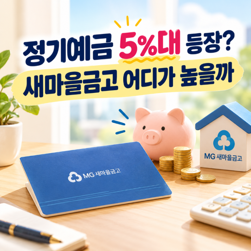 새마을금고 정기예금 5%대? 지금 금리 높은 곳 비교해봤습니다