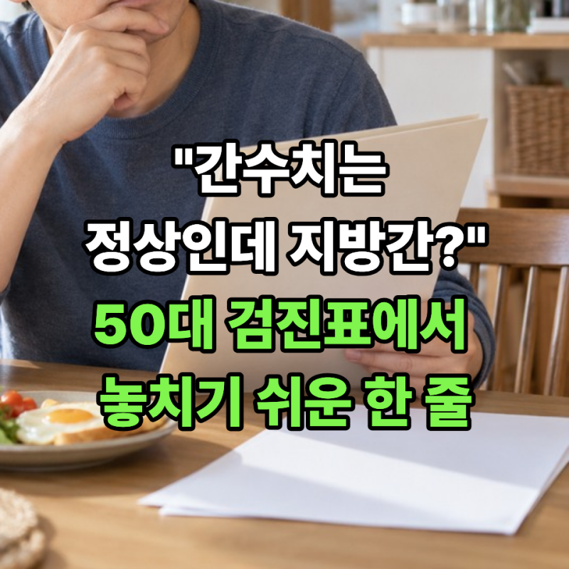 "간수치는 정상인데 지방간?" 50대 검진표에서 놓치기 쉬운 한 줄
