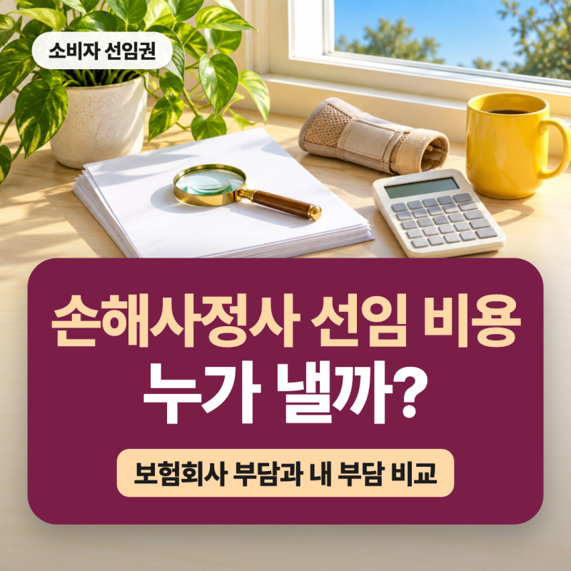 손해사정사 선임 비용, 보험회사 부담과 내 부담 차이 비교