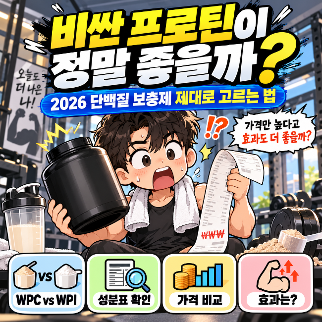 2026 프로틴 추천, 비싼 단백질 보충제가 좋은걸까? WPC WPI 차이와 가성비 선택법