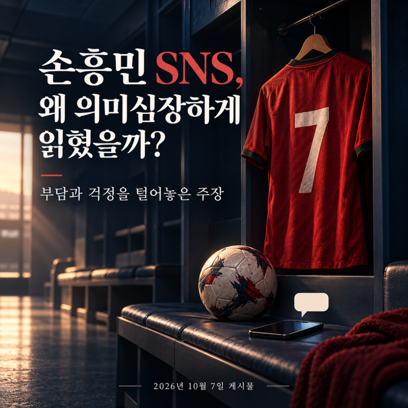손흥민 의미심장한 SNS 메시지…‘부담과 걱정’ 뒤에 나온 말