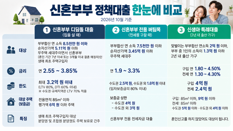 신혼부부 정책대출, 혼인신고 전 필독