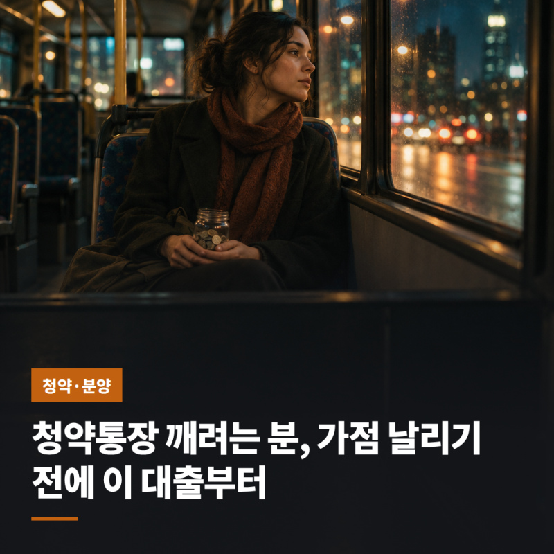 청약통장 깨려는 분, 가점 날리기 전에 이 대출부터