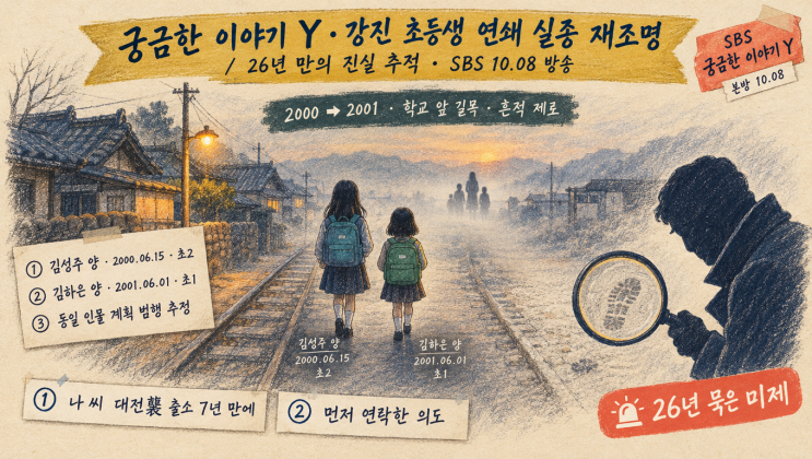 <b>궁금한 이야기 Y</b> 강진 초등생 연쇄 실종 재조명