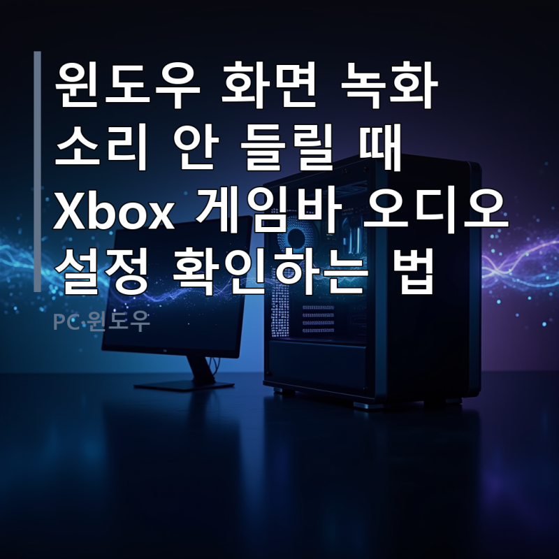 윈도우 화면 녹화 소리 안 들릴 때 Xbox 게임바 오디오 설정 확인하는 법