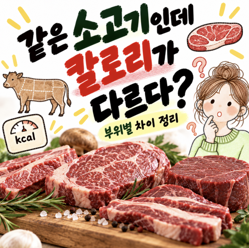 같은 소고기인데 칼로리가 다르다? 부위별 차이 정리, 소고기 먹을 때 이것도 확인하세요