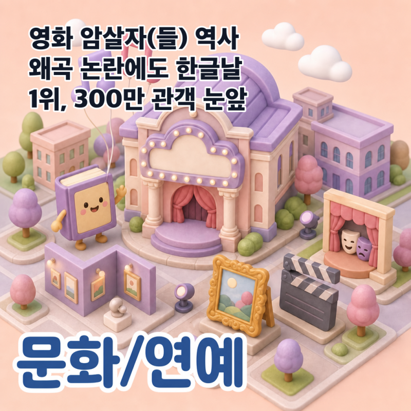 영화 암살자(들) 역사 왜곡 논란에도 한글날 1위, 300만 관객 눈앞