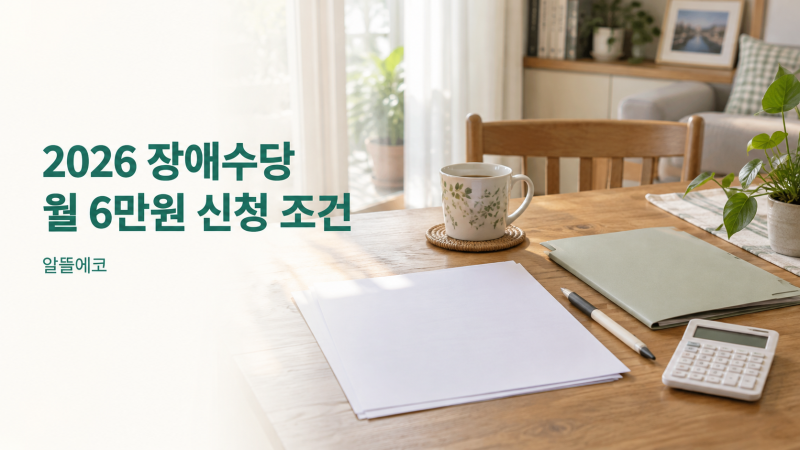 2026 장애수당 월 6만원, 경증 등록장애인이면 모두 받을까요?
