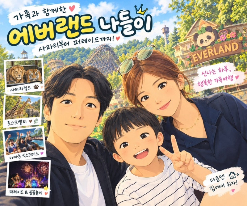에버랜드 가족여행 후기｜사파리월드·로스트밸리·아마존 익스프레스부터 퍼레이드까지!