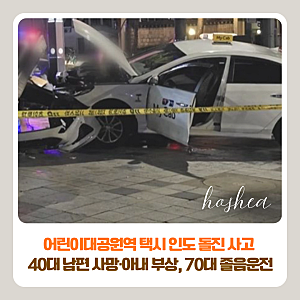 어린이대공원역 택시 인도 돌진 사고 | 40대 남편 사망·아내 부상, 70대 기사 졸음운전 진술
