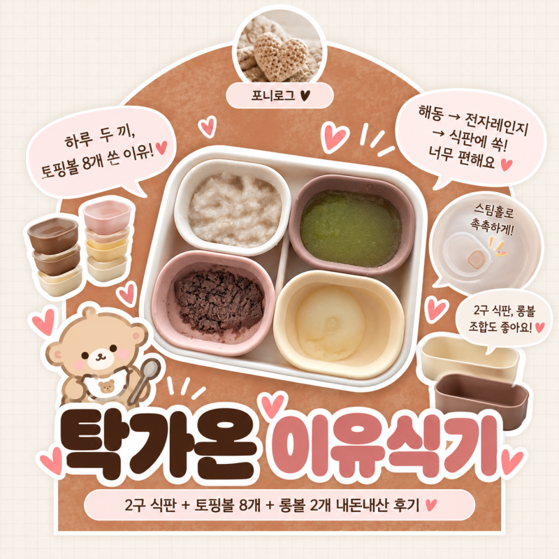 탁가온 이유식기 내돈내산｜2구 식판·토핑볼 8개 선택한 이유와 사용 후기