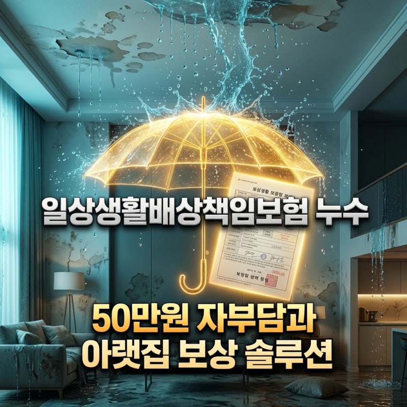 일상생활배상책임보험 누수, 50만원 자부담과 아랫집 보상 솔루션