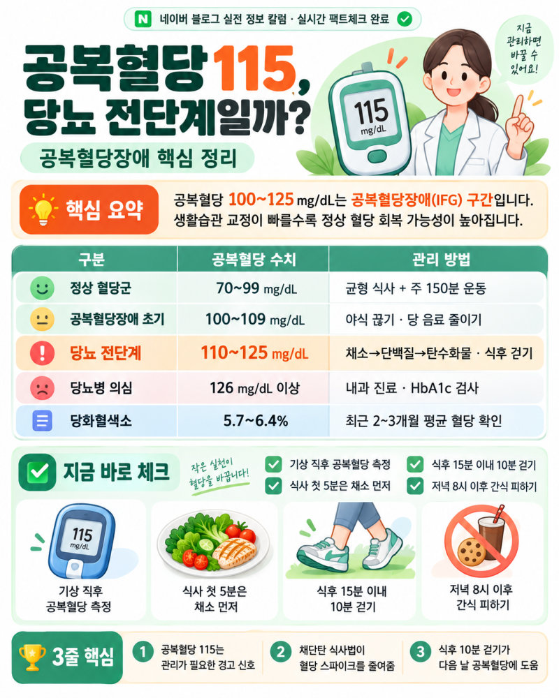 대한당뇨병학회 가이드라인 기반: 당뇨 전단계 공복혈당 탈출을 위한 식사법과 운동 처방