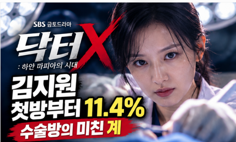닥터X 김지원 제대로 터졌다! 첫방 시청률 11.4%…‘수술방의 미친 계’ 계수정 누구?