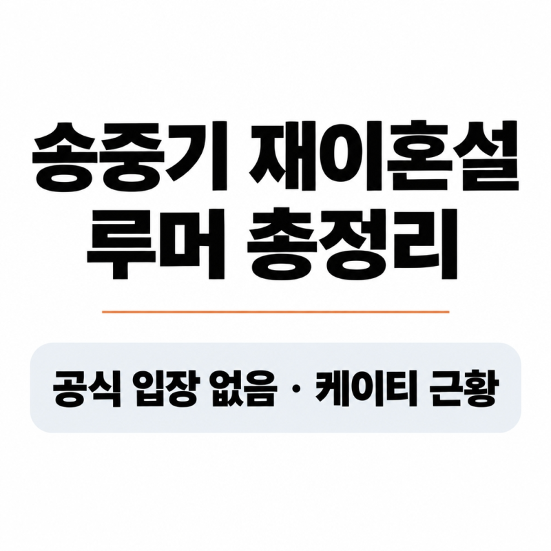 송중기 재이혼설 사실일까? 케이티 근황, 공식 입장 없는 루머 총정리