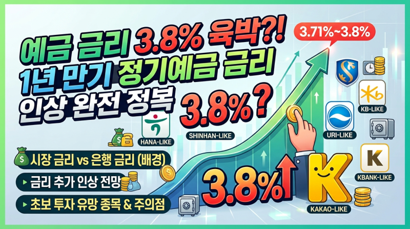 "이러다 4% 찍겠네" 5대 시중은행·인터넷뱅크 예금 금리 인상 배경과 추천 투자 전략