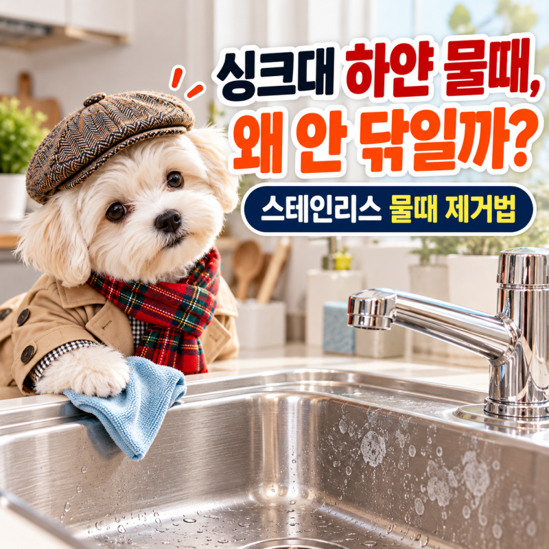 싱크대 스테인리스 물때 제거, 하얀 얼룩 없애고 깨끗하게 관리하는 법