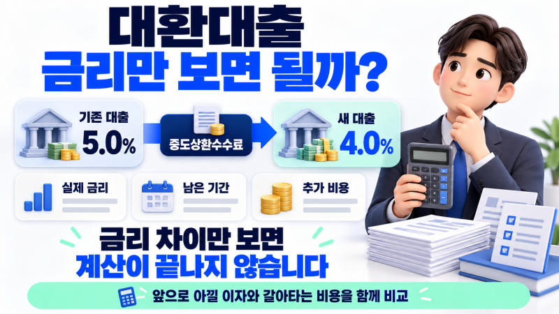 대환대출은 언제 하는 게 유리할까? 금리·중도상환수수료 확인법