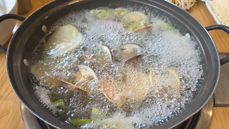 수원 영통백합칼국수 광교호수공원 맛집 백합샤브샤브세트
