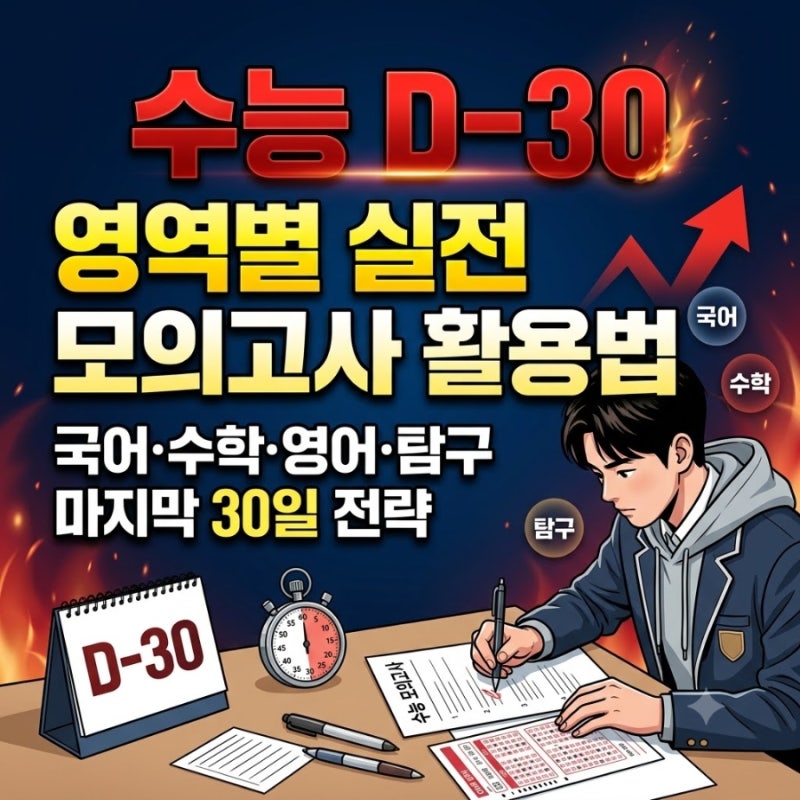 수능 D-30 영역별 실전 모의고사 활용법｜국어·수학·영어·탐구 마지막 30일 전략