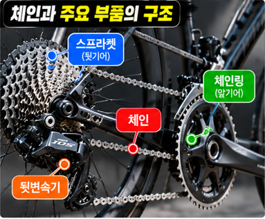 로드자전거 체인 소음 원인, 페달 밟을 때 딸깍거리는 소리 해결 방법
