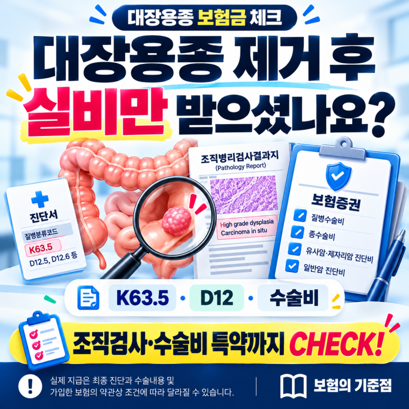 대장용종 제거 후 실비만 받았다면? 질병코드·조직검사·수술비 확인법